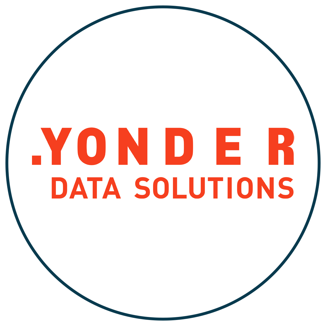 Yonder logo in navy outlined circle