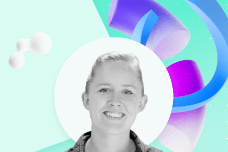 View What is it Like to Use Walr for Online Market Research? A photo of Marketing Director, Beth in Black and White on top of a Graphic Background